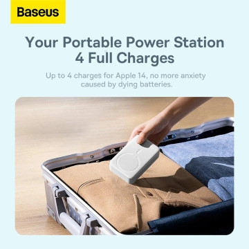 Powerbank Baseus Magnetic Mini 20000 mAh 20W Biały + Kabel USB-C