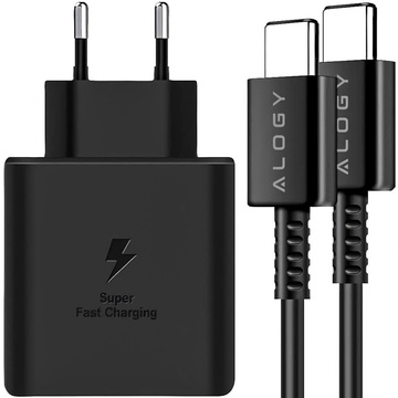 USB-C Type-C PD Premium Fast 45W 3A Wall Charger Type-C 1M Alogy Black