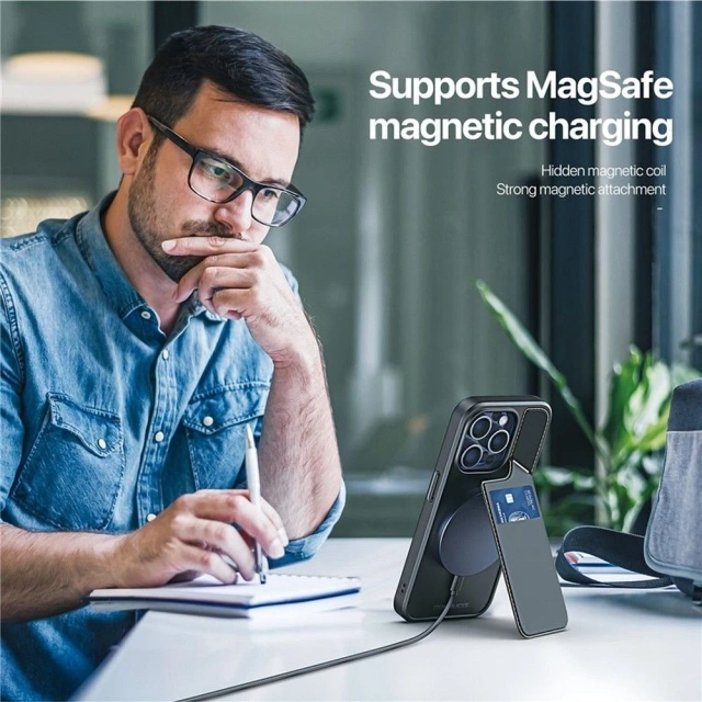 DUX DUCIS Rafi II Mag - задня кришка чохол з підставкою, сумісний з MagSafe для iPhone 15 Pro