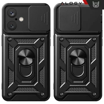 Case for Apple iPhone 16 armored Slide Case Ring camera protection housing Camshield Alogy black