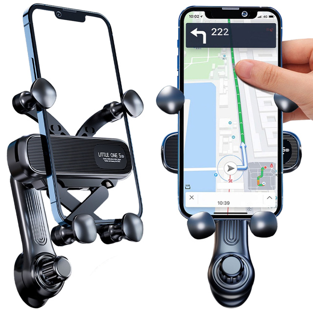 Autotelefonhalter für Autogrill, Schwerkraft, für Alogy Airvent Lüftungsschlitze, Schwarz