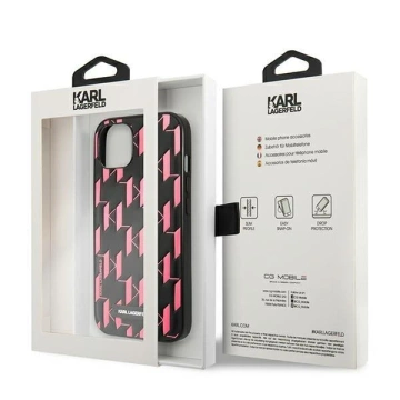 Ochranné puzdro na telefón Karl Lagerfeld KLHCP13SMNMP1P pre Apple iPhone 13 Mini 5,4" pevné puzdro ružové/ružové Monogram Plaque