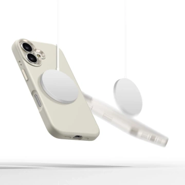 Silikónový obal na iPhone 16 Tech-Protect Pure MagSafe Cosmic Latte