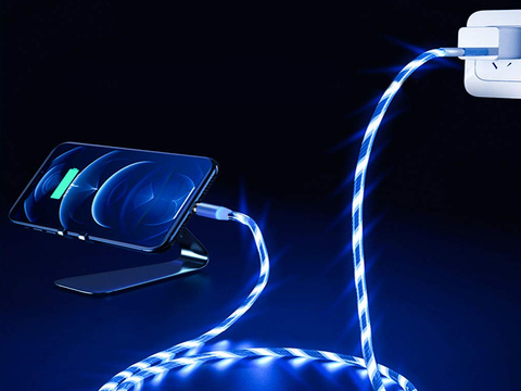 1m Alogy magnetický LED Lightning Blue kabel