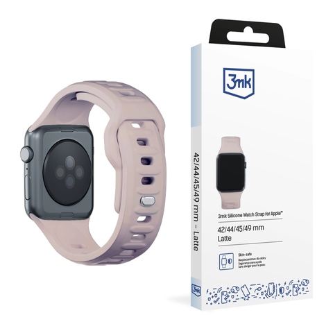 Pasek na chytré hodinky 3mk silikonový řemínek na hodinky Apple Watch 42/44/45/49 mm Latte
