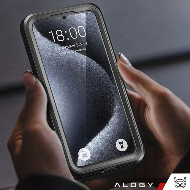 Puzdro pre Samsung Galaxy A35 5G Armored Waterproof IP68 360 Armor Case Vstavané sklo Alogy Black