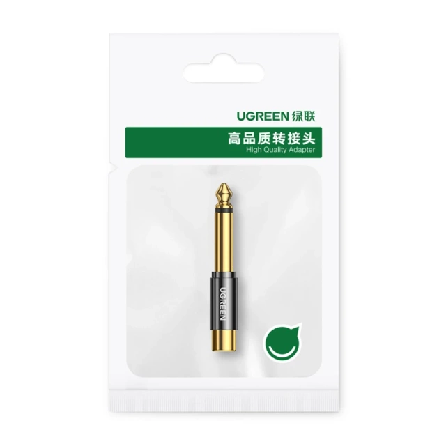 UGREEN adaptér 6,35 mm jack (samec) na RCA (samica) zlatý (AV169 80731)