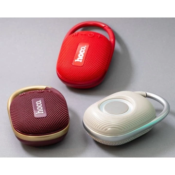 Prenosný Bluetooth reproduktor HOCO HC17 s karabínou, červený 5W