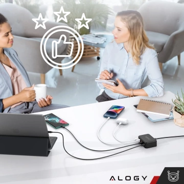 HUB-Splitter Alogy-Adapter für Computer-Laptop mit USB-C auf 3x USB-A 2.0 1x USB-A 3.0 Grau