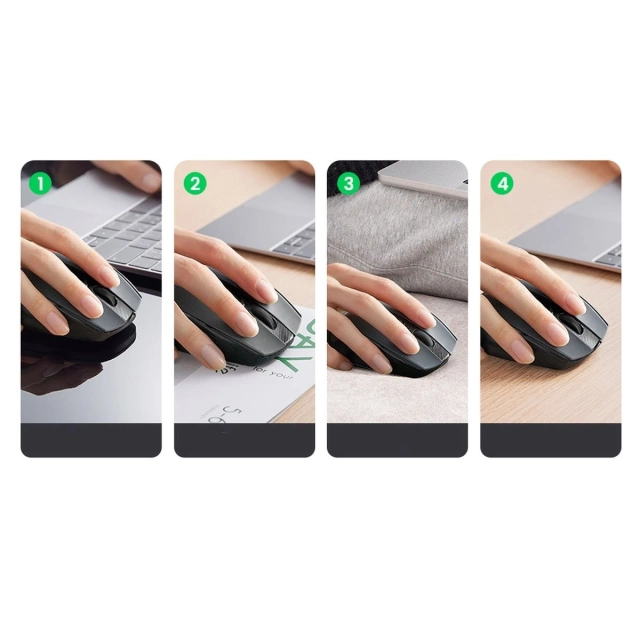 Mouse UGREEN optical wireless USB 2.4GHz 4000 DPI black (MU006)