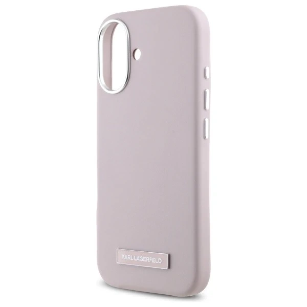 Чохол Karl Lagerfeld для iPhone 16 6.1" Pink MagSafe Hardcase FW Metal Plate