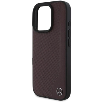 Etui Mercedes до iPhone 16 Pro Max 6.9" Czerwony MagSafe Hardcase MB Wood Imitation Leather