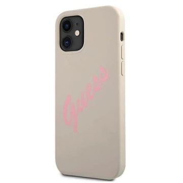 Guess GUHCP12SLSVSGP iPhone 12 mini 5.4" gray pink/grey pink hardcase Silicone Vintage