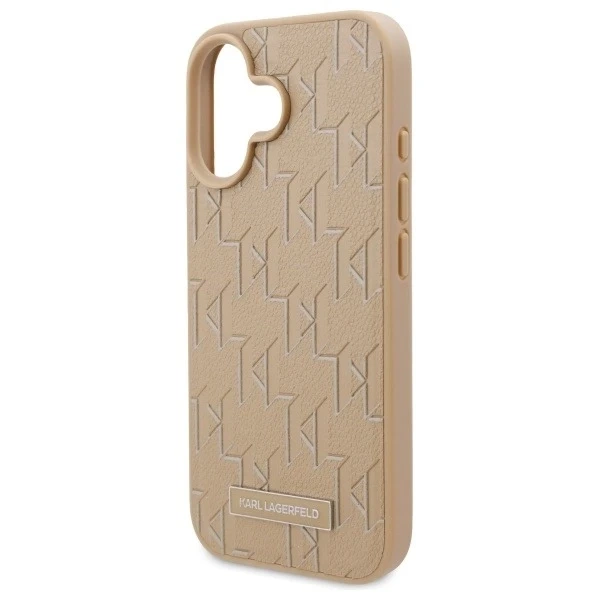 Karl Lagerfeld Hülle für iPhone 16 6,1" Beige Hardcase Hot Stamp Magsafe