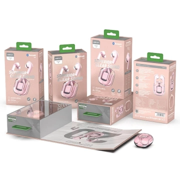 Bezdrôtové slúchadlá do uší Acefast TWS Bluetooth ružové (T6 ružový lotos)