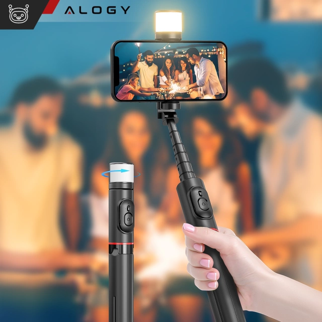 Палиця для селфі Bluetooth палиця Alogy Tripod Трипод для телефону для фото з пультом 75.8см чорний