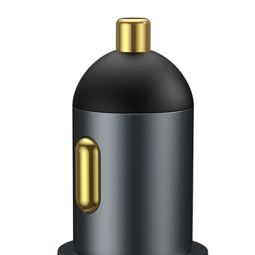 Baseus Share Together Fast car charger with cigarette lighter socket, USB USB-C, 120W (gray)