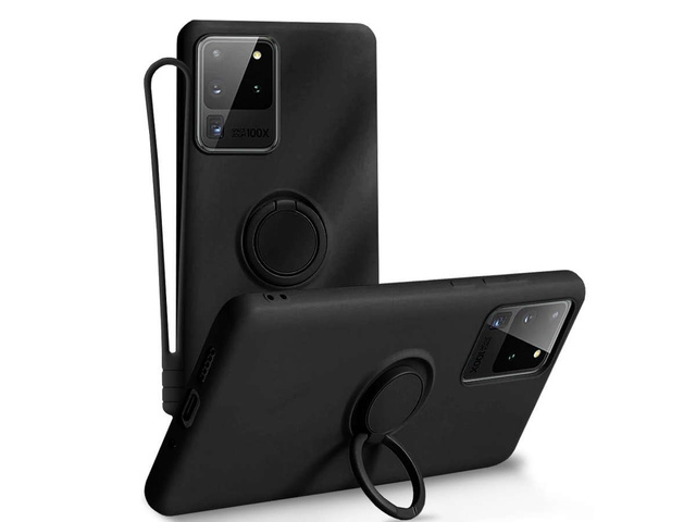 Ring Ultra Slim Alogy Silicone Case for Samsung Galaxy S20 Ultra Black