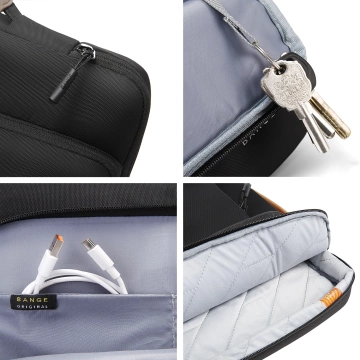 Bange Waterproof Backpack for Laptop 15.6" City Travel 45x30x16 cm for Work Airplane Men's Women's with USB Port Black