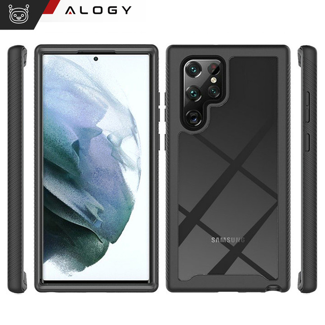 Hülle für Samsung Galaxy S24 Ultra Armored Cover Hydrogel Screen Film Case 360 Defense Pro Schwarz