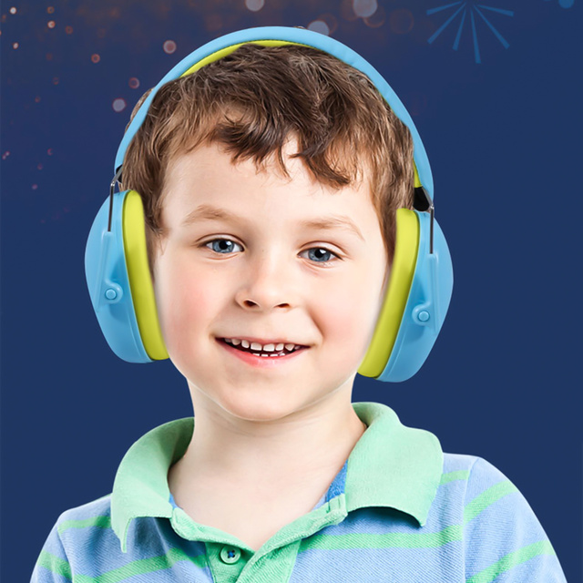 Anti-noise ear muffs for children 3 noise-dampening headphones for the plane Blue protectors