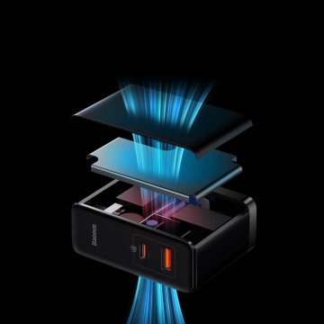 Baseus GaN5 Pro Fast Universal GaN USB Charger Type C / USB 100W PD3.0, QC4.0, AFC білий (CCGP090202)
