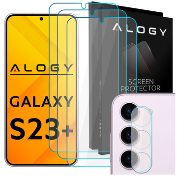 Alogy Glass Pack 3x tvrdené sklo na ochranu obrazovky 9h sklenené sklo pre Samsung Galaxy S23 Plus súprava skla