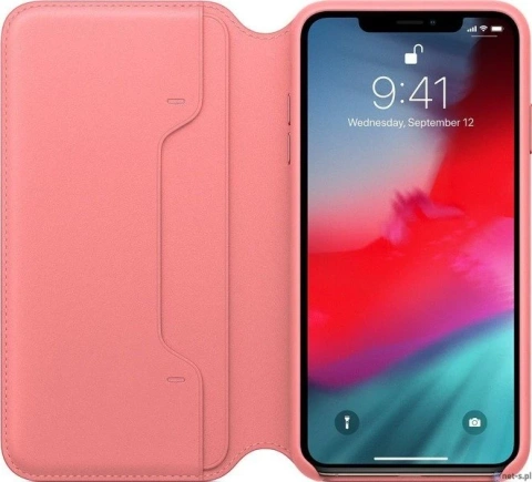 Leder-Folio-Hülle für Apple iPhone XS Max, Altrosa