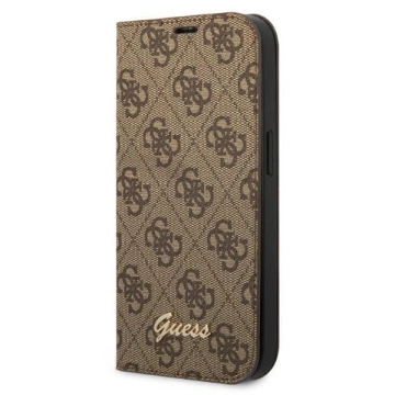 Guess GUBKP14SHG4SHW case for Apple iPhone 14 6.1" brown/brown book 4G Vintage Gold Logo