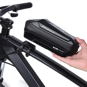 Brašna na rám bicykla Wildman XS5, vodotesný držiak na telefón, čierna