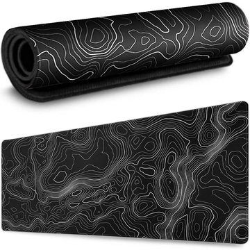 Stolní podložka pod myš klávesnice Protiskluzová herní ochranná podložka XL 80x40 cm Black Alogy Line Texture
