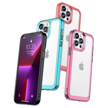Pevný kryt Outer Space Case pre iPhone 12 Pro Max s gélovým rámom modrej farby