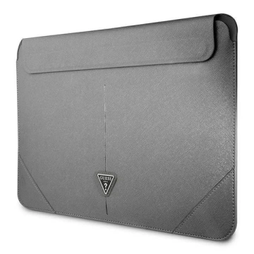 Guess Sleeve GUCS16PSATLG 16" srebrny /strieborne Saffiano Triangle Logo