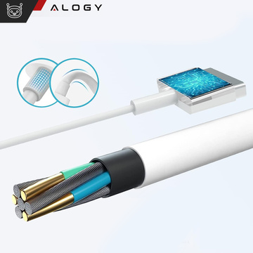Alogy nabíjačka MacBook nabíjačka Apple MacBook MagSafe 2 typ T-typ 45W napájací adaptér biely