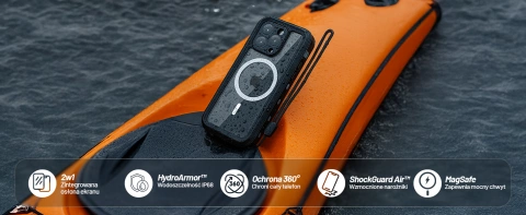 Case for iPhone 15 waterproof Mag Safe Case armored waterproof housing black and gray