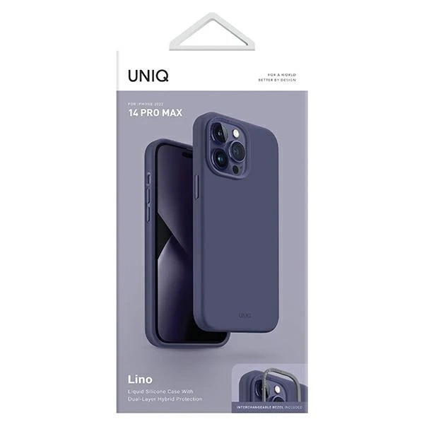 UNIQ puzdro Lino puzdro pre iPhone 14 Pro Max 6,7" fialová/fialová obr