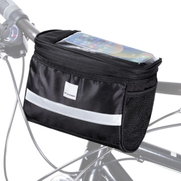 Wozinsky Fahrradlenkertasche mit Handyhülle 2 l schwarz (WBB12BK)