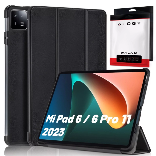 Sklenené puzdro pre Xiaomi Mi Pad 6 / 6 Pro 11" 2023 Tablet Case Alogy Book Cover Case Black Stylus Free