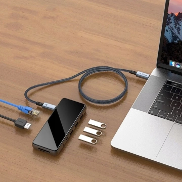 Кабель UltraBoost Max USB 4.0 8k 40 Гбіт/с Type-C PD240W 200 см сірий