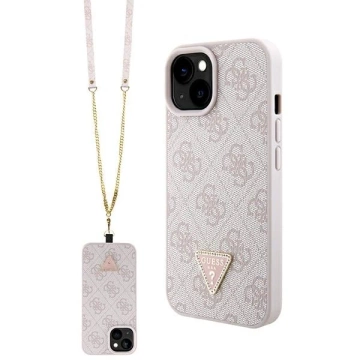 Puzdro Guess GUHCP15MP4TDSCPP pre iPhone 15 Plus 6,7" pevné puzdro Crossbody 4G Metal Logo ružové/ružové