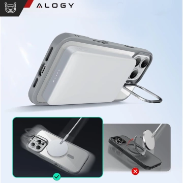 Гібридний чохол Alogy KickStand з підставкою MagSafe для Apple iPhone 16 Pro сірого кольору
