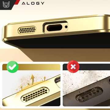 Pouzdro pro Samsung Galaxy S24 Mag Safe Glamour Case Ring pouzdro s ochranou fotoaparátu Alogy Gold transparentní