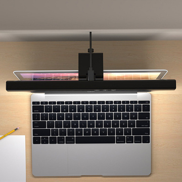 Lampa, LED stolní lampa nad monitorem, počítač, LCD obrazovka, nastavitelný černý pásek