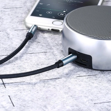 Кутовий кабель UGREEN AUX 2 x mini jack 3,5 мм 1,5 м синій (AV112)
