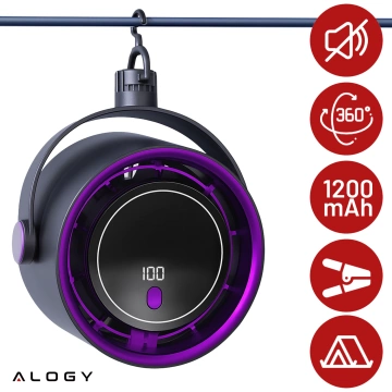 Stolný ventilátor stojaci ventilátor malé obehové čerpadlo s klipom bezdrôtové ručné 500mAh USB-C Alogy White