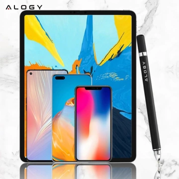 Ємнісний сенсорний стилус Alogy 2 в 1 для екрану телефону планшета з пером Black