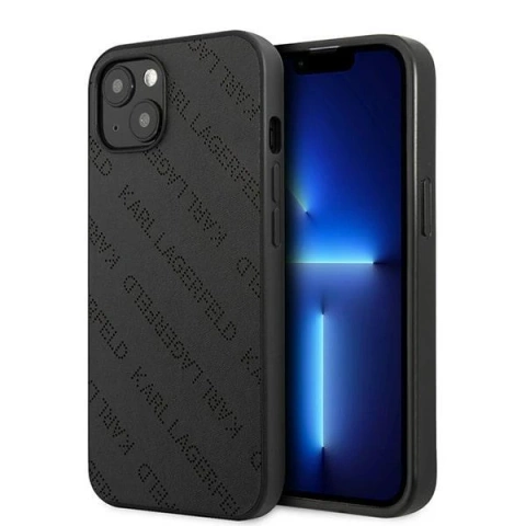 Karl Lagerfeld KLHCP13SPTLK protective phone case for Apple iPhone 13 Mini 5.4" hardcase black/black Perforated Allover