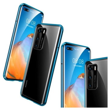 Obojstranné magnetické sklenené puzdro Dr.Fit pre Huawei P40 Blue