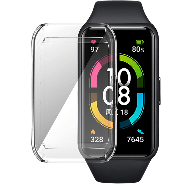 Prekrytie silikónového puzdra s ochrannou fóliou Alogy pre Huawei / Honor Band 6 Transparent