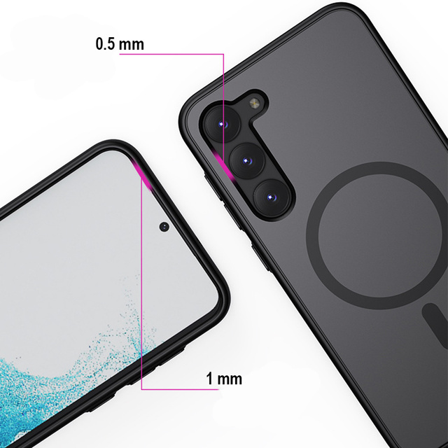 Vyrobené s puzdrom MagMat Case na telefóne MagSafe na Samsung Galaxy S23 Matte Black